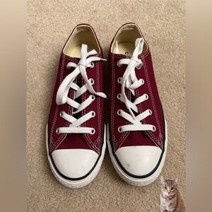 Converse Red and White Canvas Sneakers